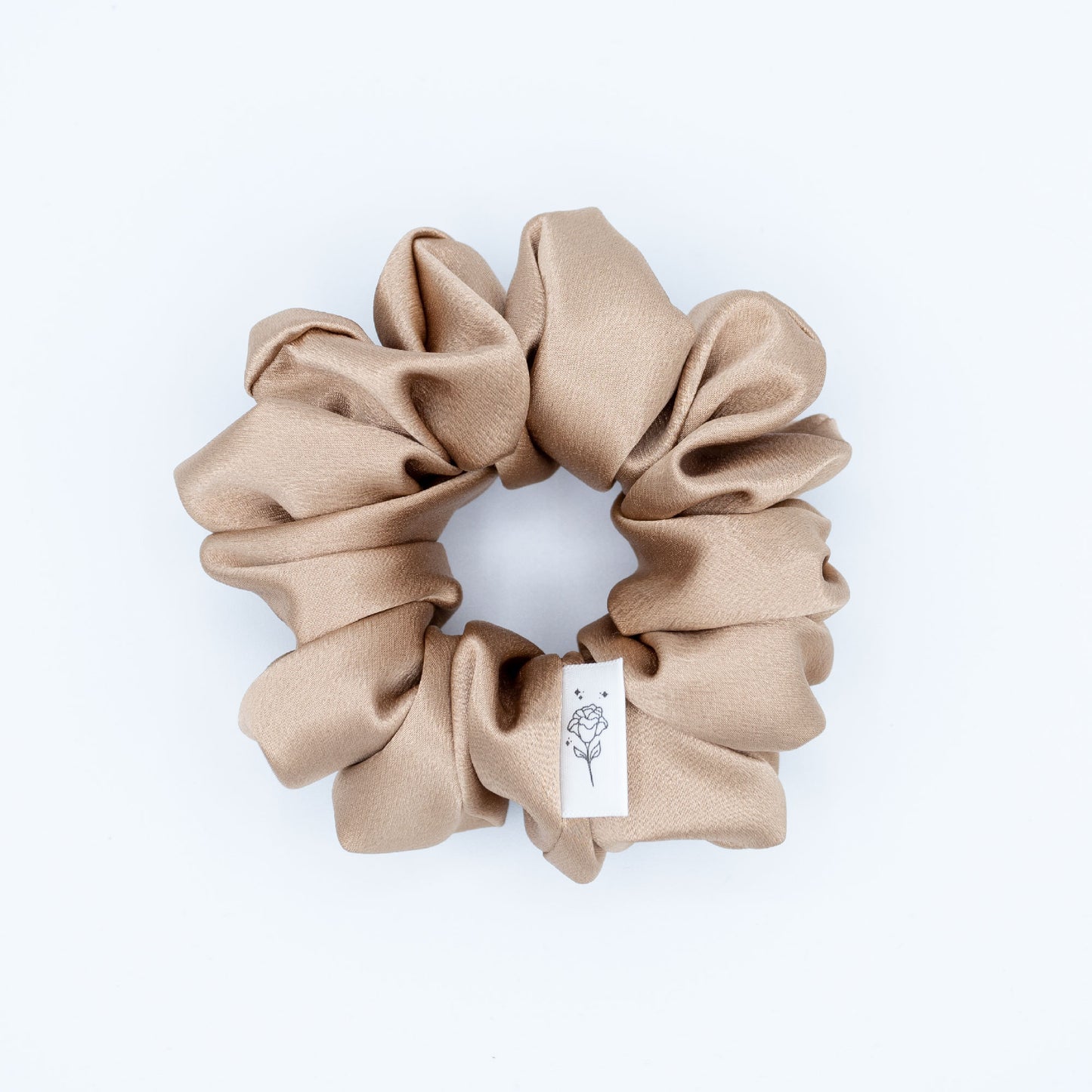Tan Satin Scrunchie