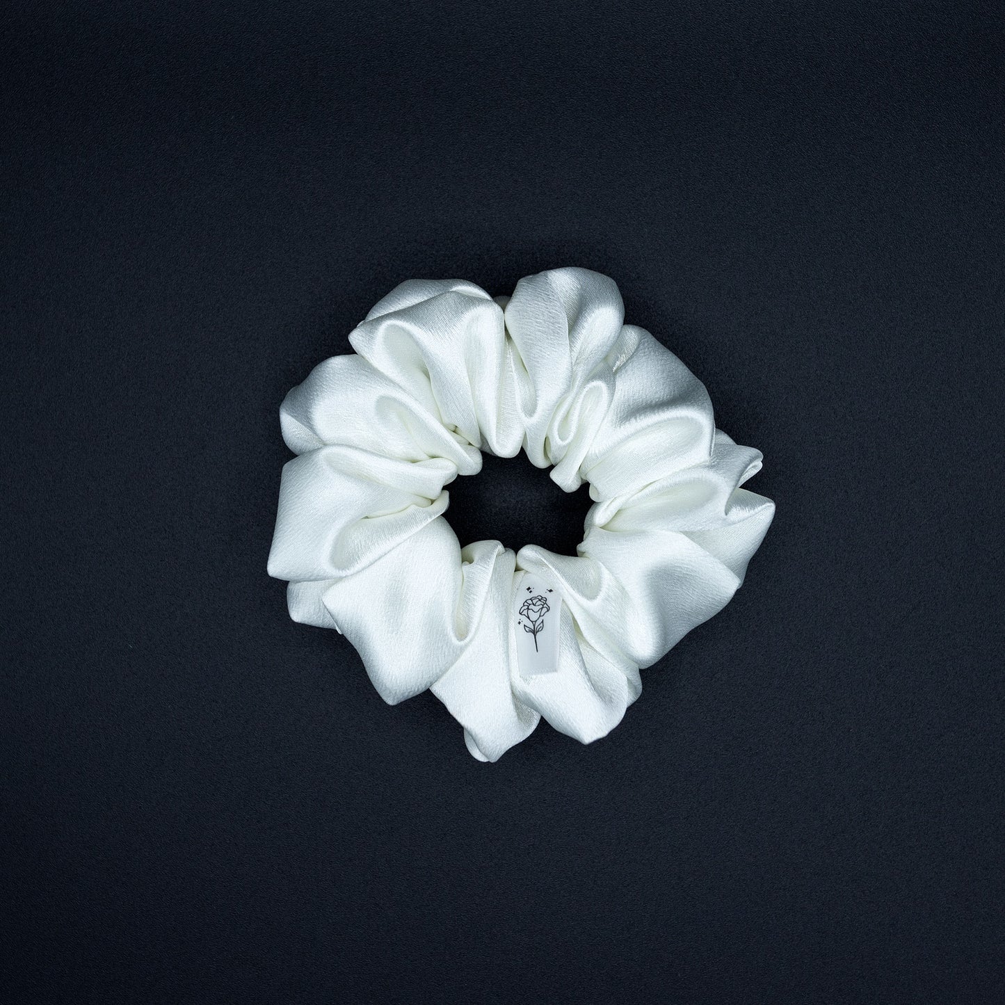 White Satin Scrunchie
