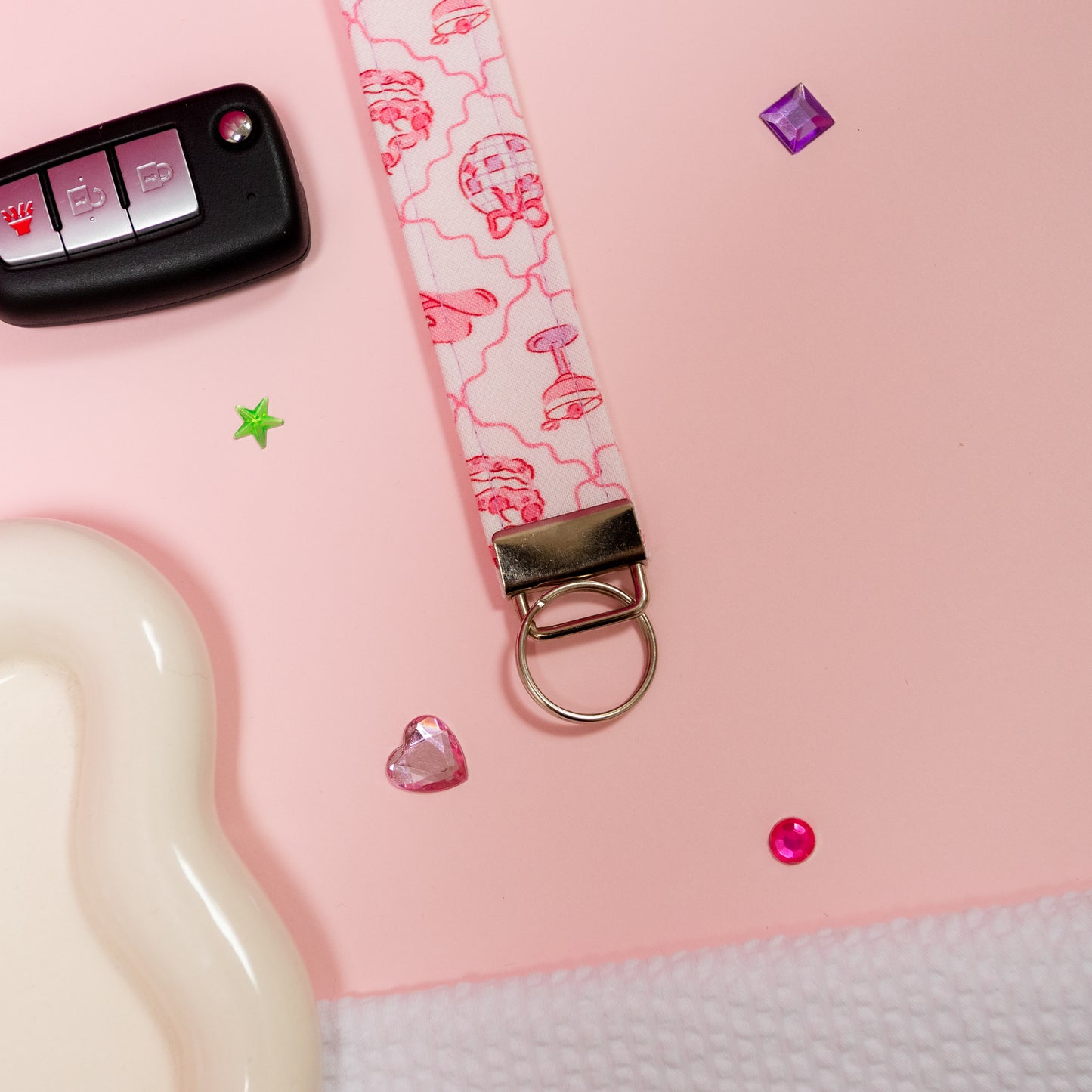 Key Fobs -Disco Cow Girl Handmade Keychain