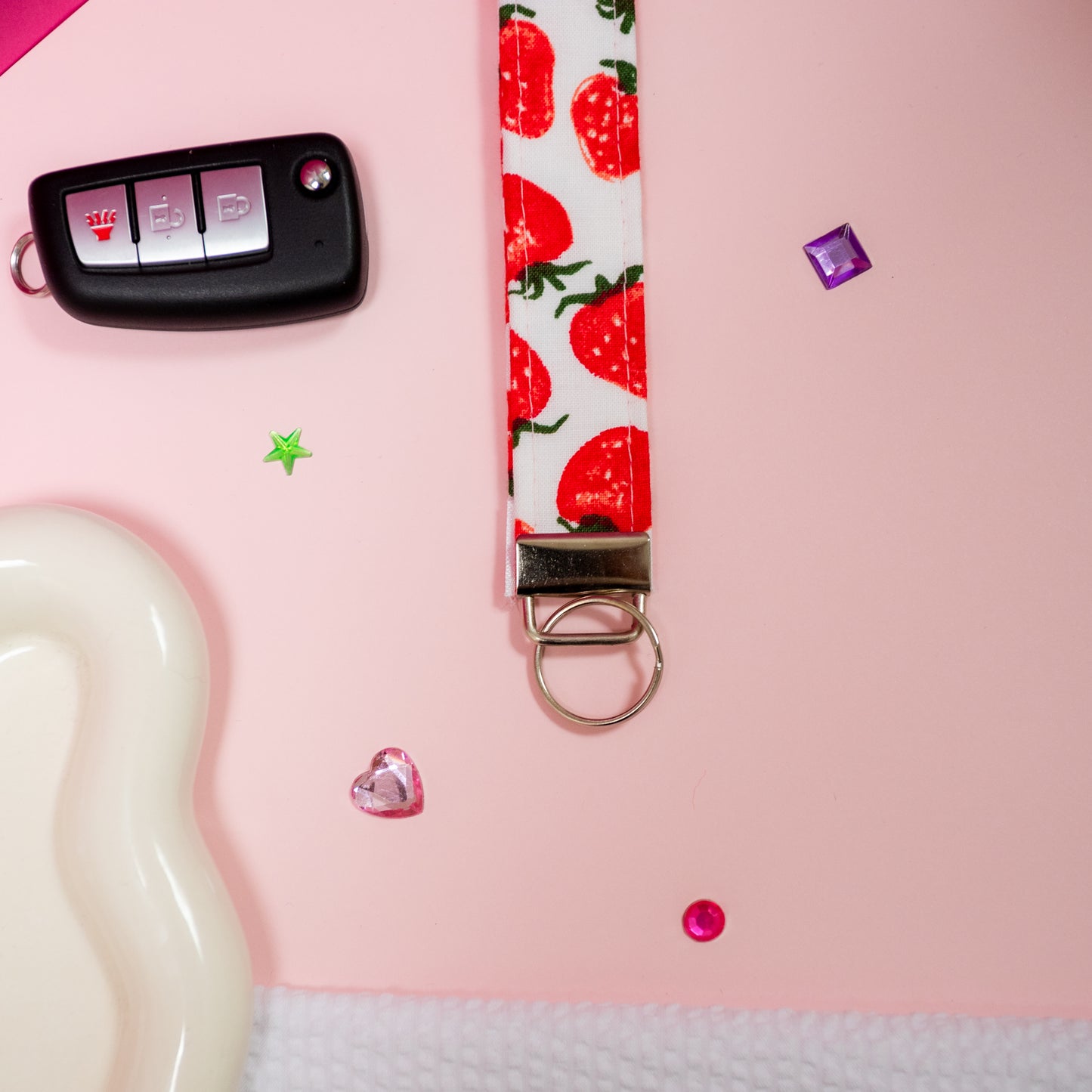 Key Fobs - Strawberry Handmade Keychain