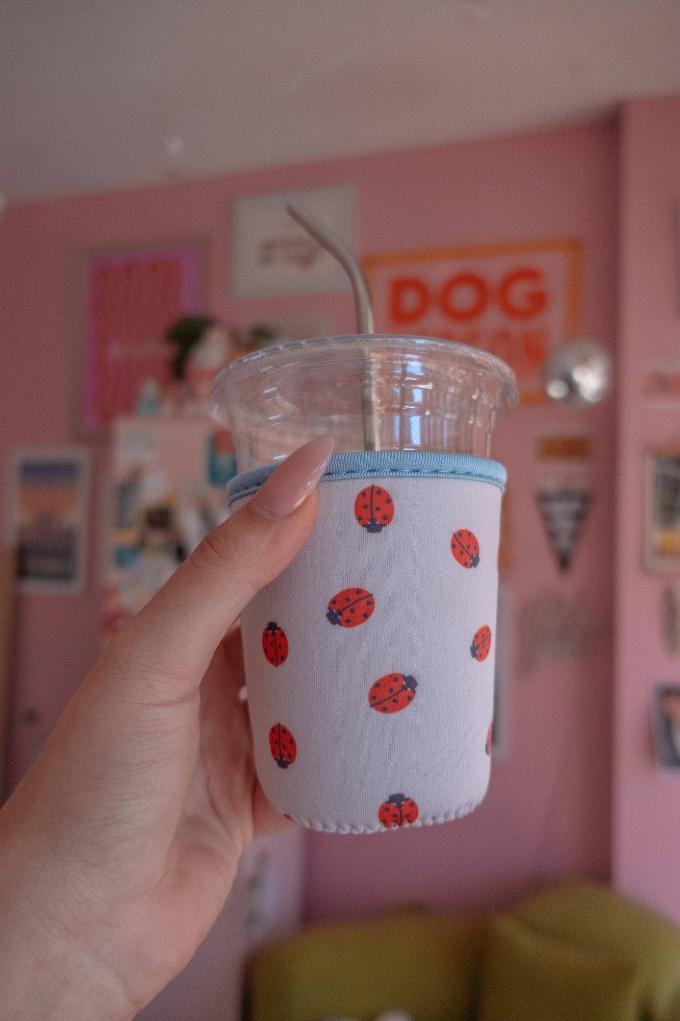 Ladybug Iced Coffee Sleeve