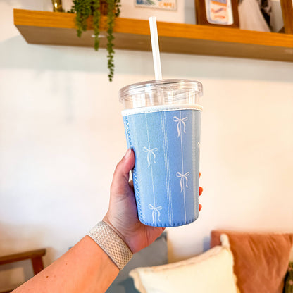 Grandmillenial Bows Iced Coffee Sleeve