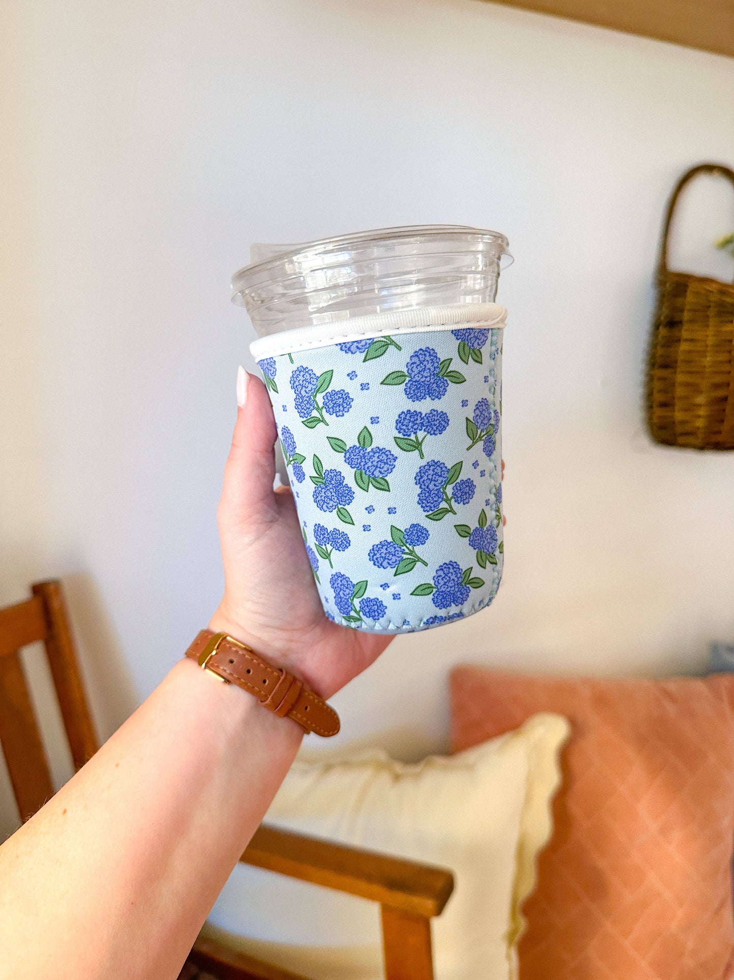 Blue Hydrangeas Iced Coffee Sleeve