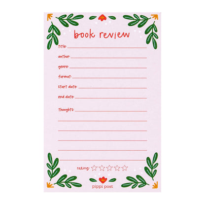Pink Book Review 4x6 Notepad
