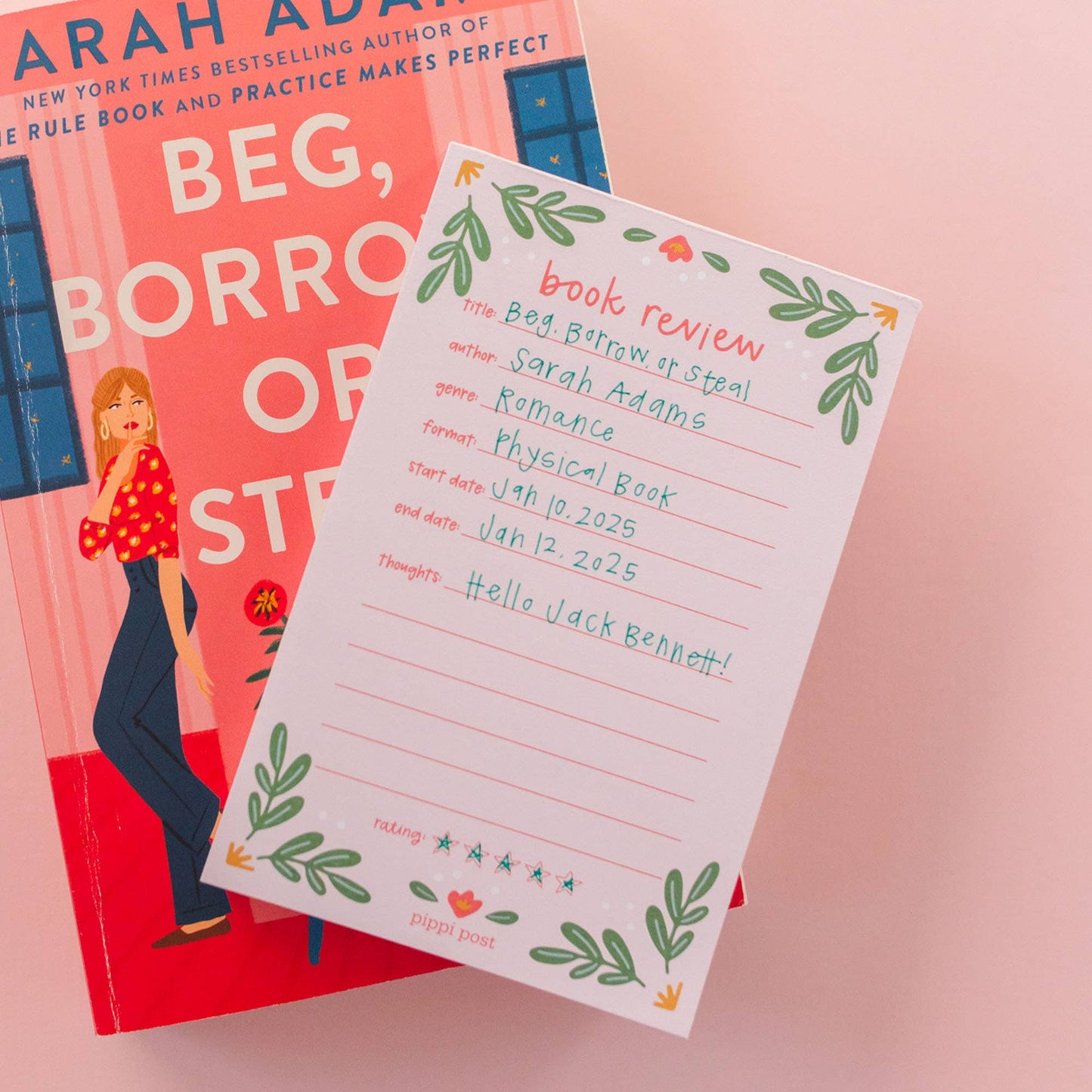 Pink Book Review 4x6 Notepad