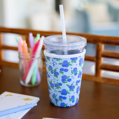 Blue Hydrangeas Iced Coffee Sleeve