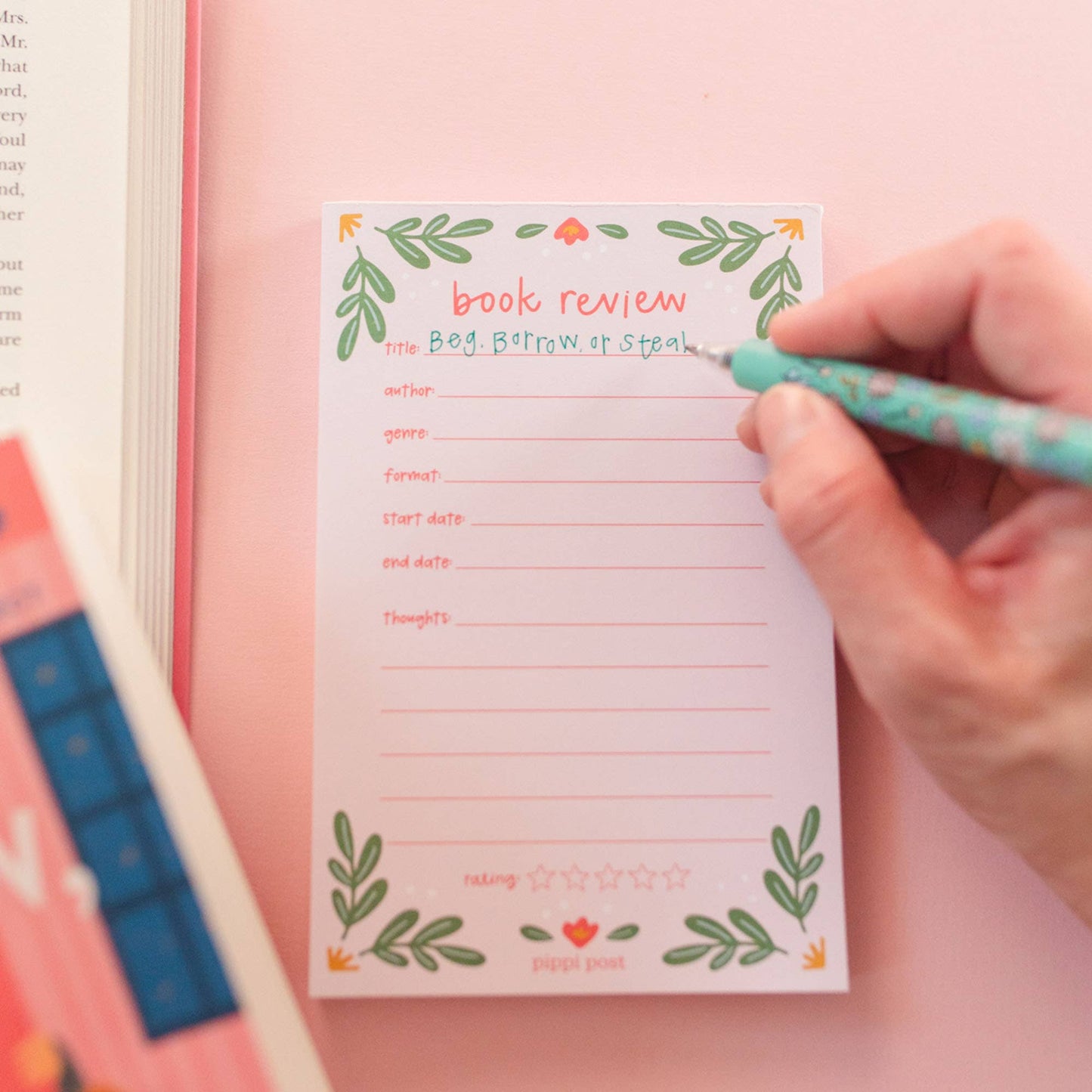 Pink Book Review 4x6 Notepad