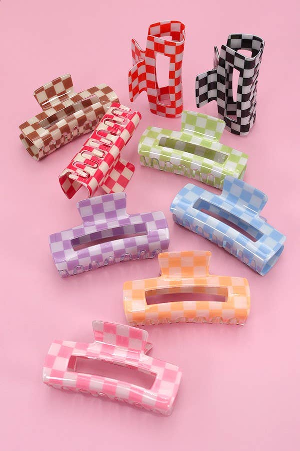Jumbo Checkered Claw Clip