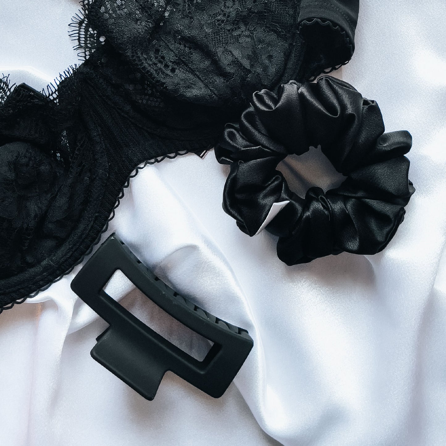 Black Satin Scrunchie