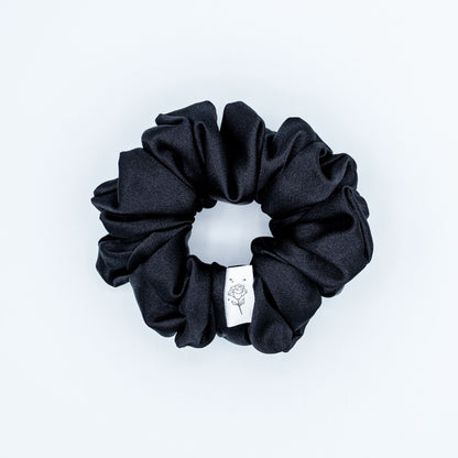 Classic Black Satin Scrunchie