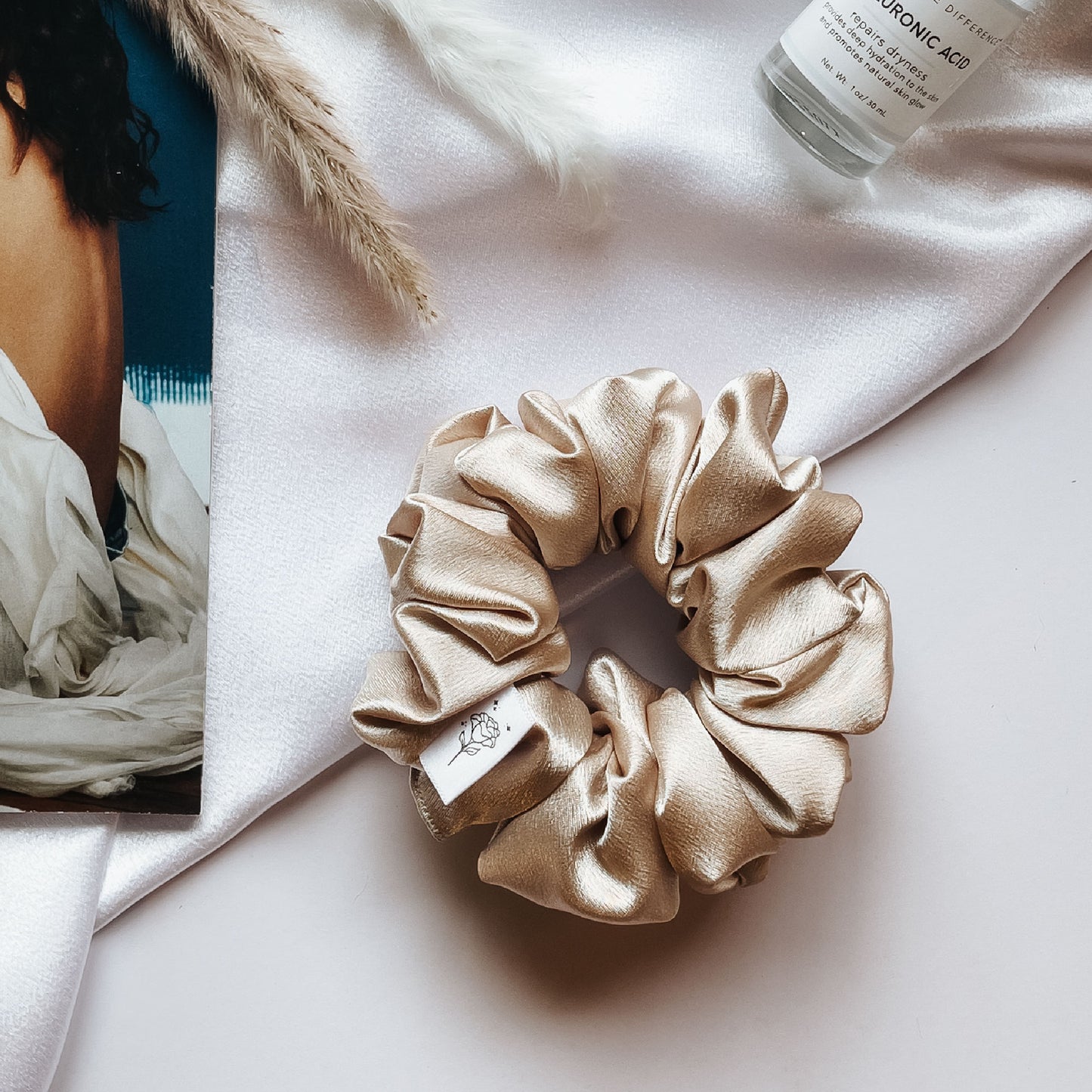 Nude Satin Scrunchie