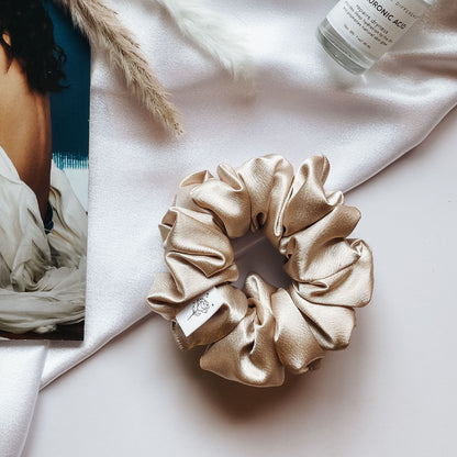 Classic Nude Satin Scrunchie