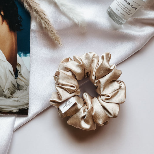 Nude Satin Scrunchie