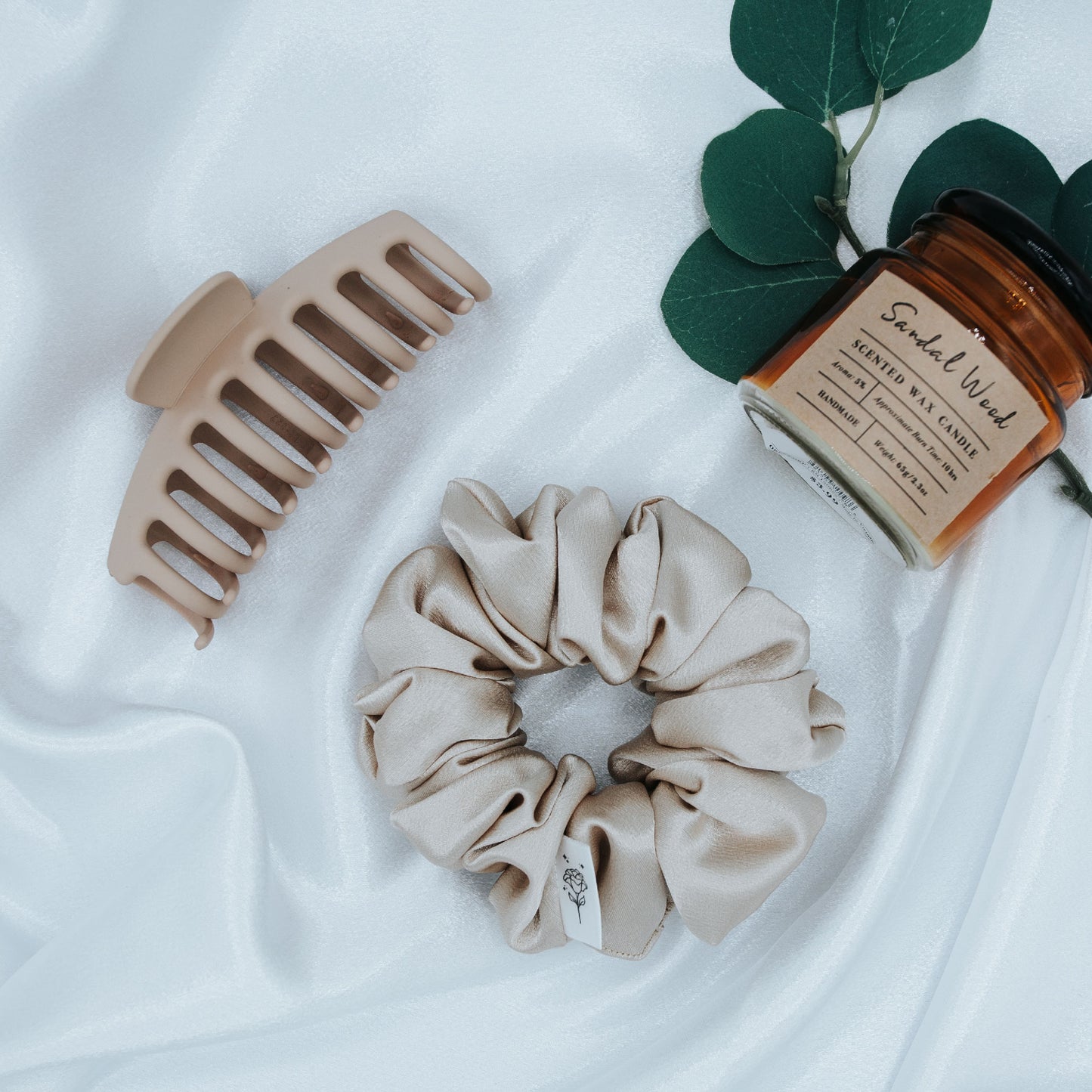 Nude Satin Scrunchie