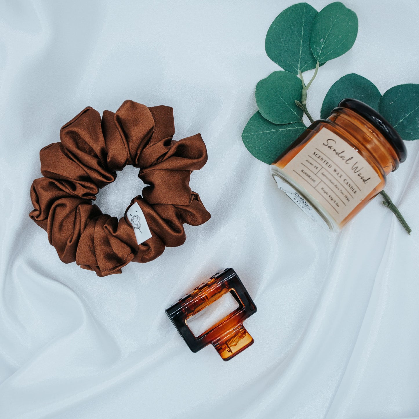 Chocolate Satin Scrunchie