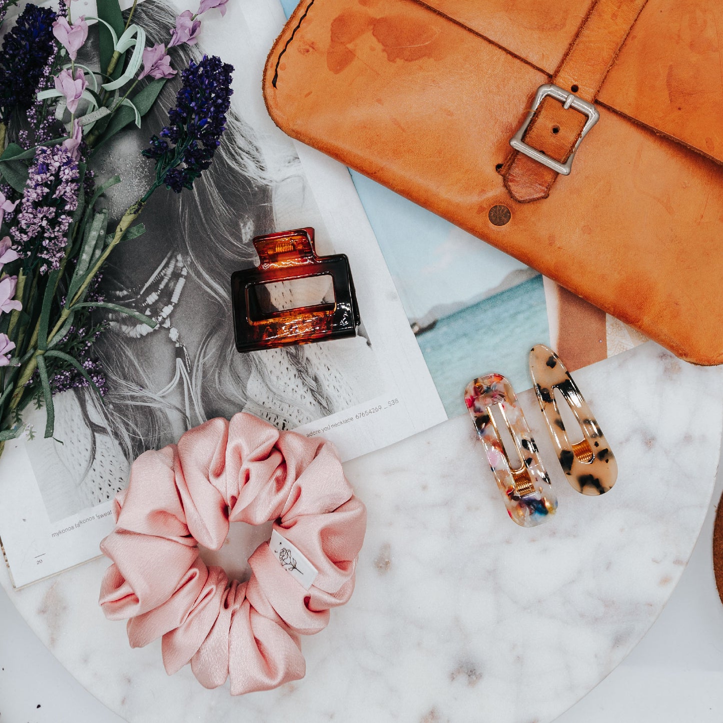 Rose Satin Scrunchie