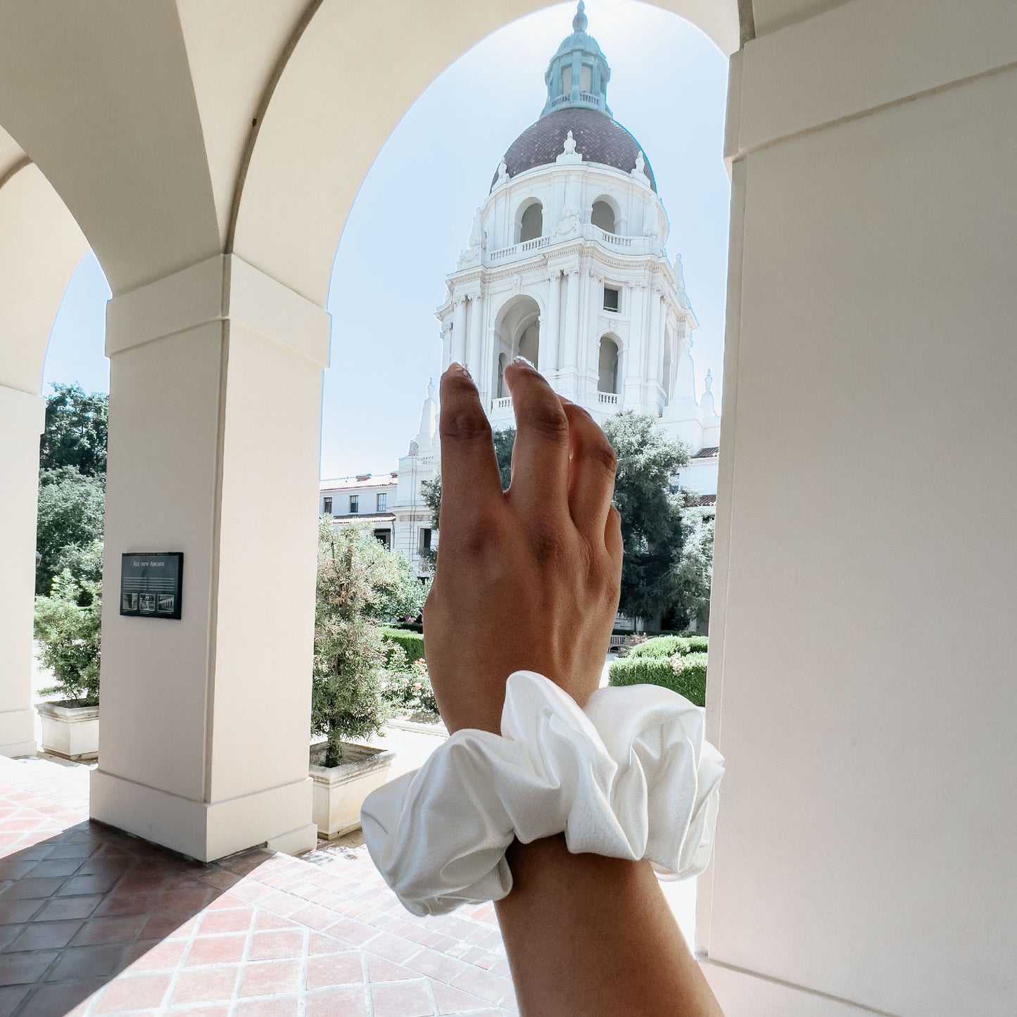 White Satin Scrunchie