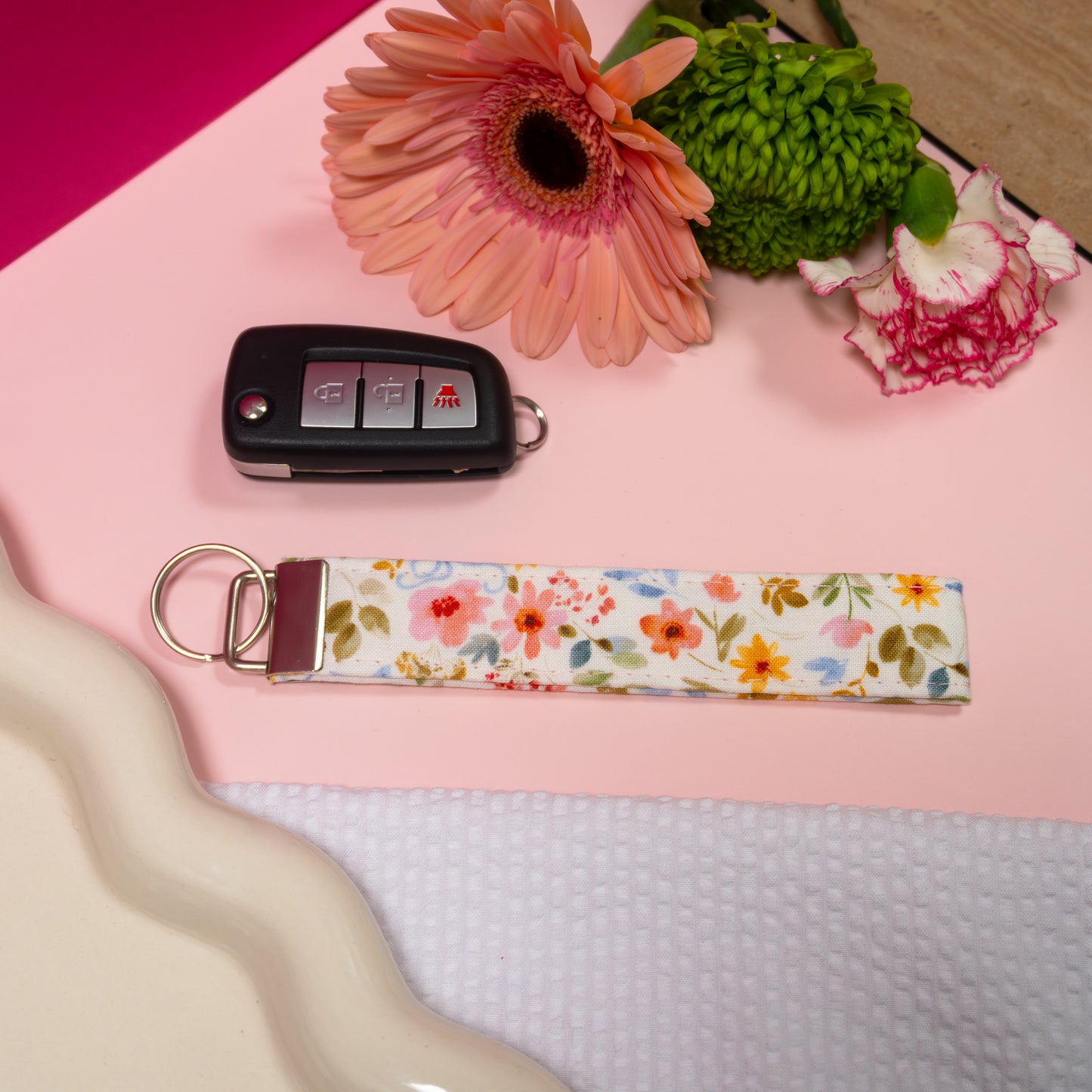 Key Fobs - Floral Bows Handmade Keychain