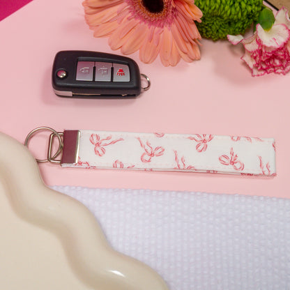Key Fobs - Baby Pink Bows Handmade Keychain