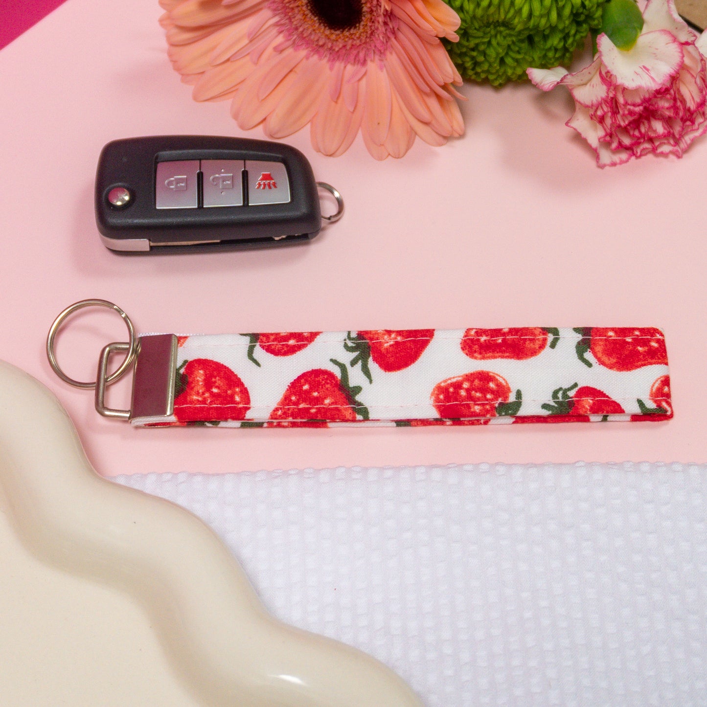 Key Fobs - Strawberry Handmade Keychain
