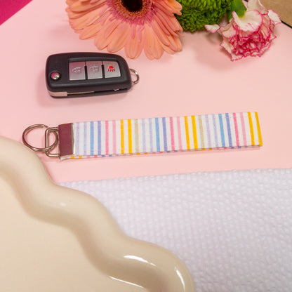 Key Fobs - Rainbow Stripes Handmade Keychain