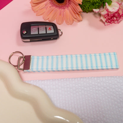 Key Fobs - Blue Stripes Handmade Keychain