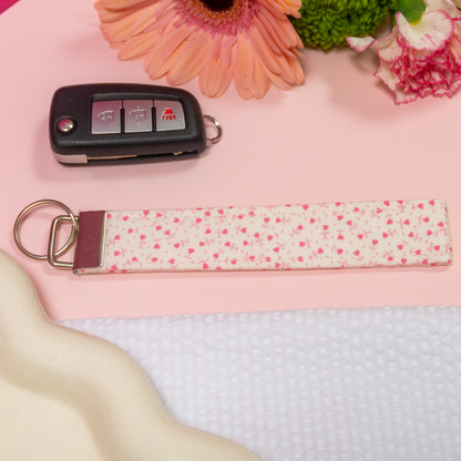 Key Fobs - Mini Pink Hearts Handmade Keychain