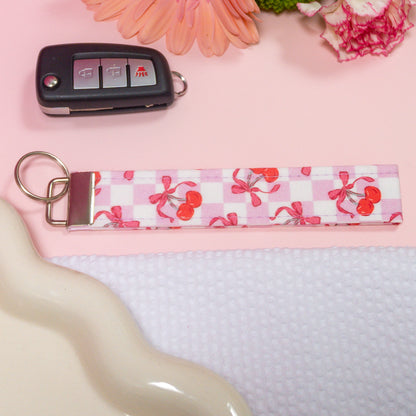 Key Fobs -Cherry Check Handmade Keychain