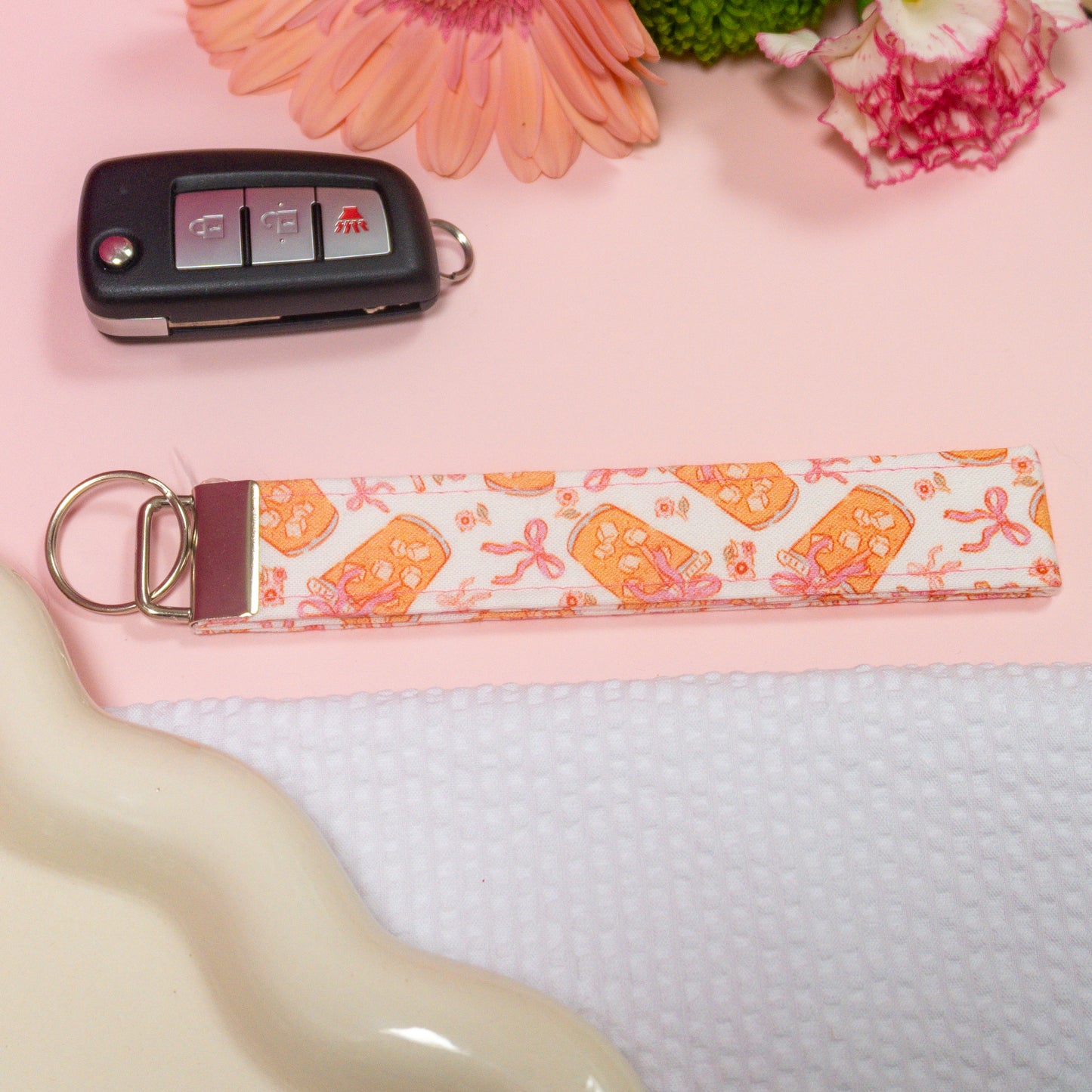 Key Fobs -Iced Coffee Handmade Keychain
