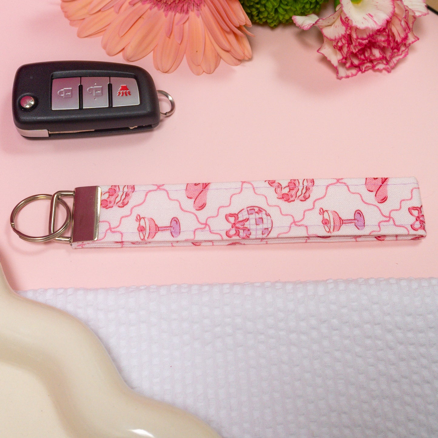 Key Fobs -Disco Cow Girl Handmade Keychain
