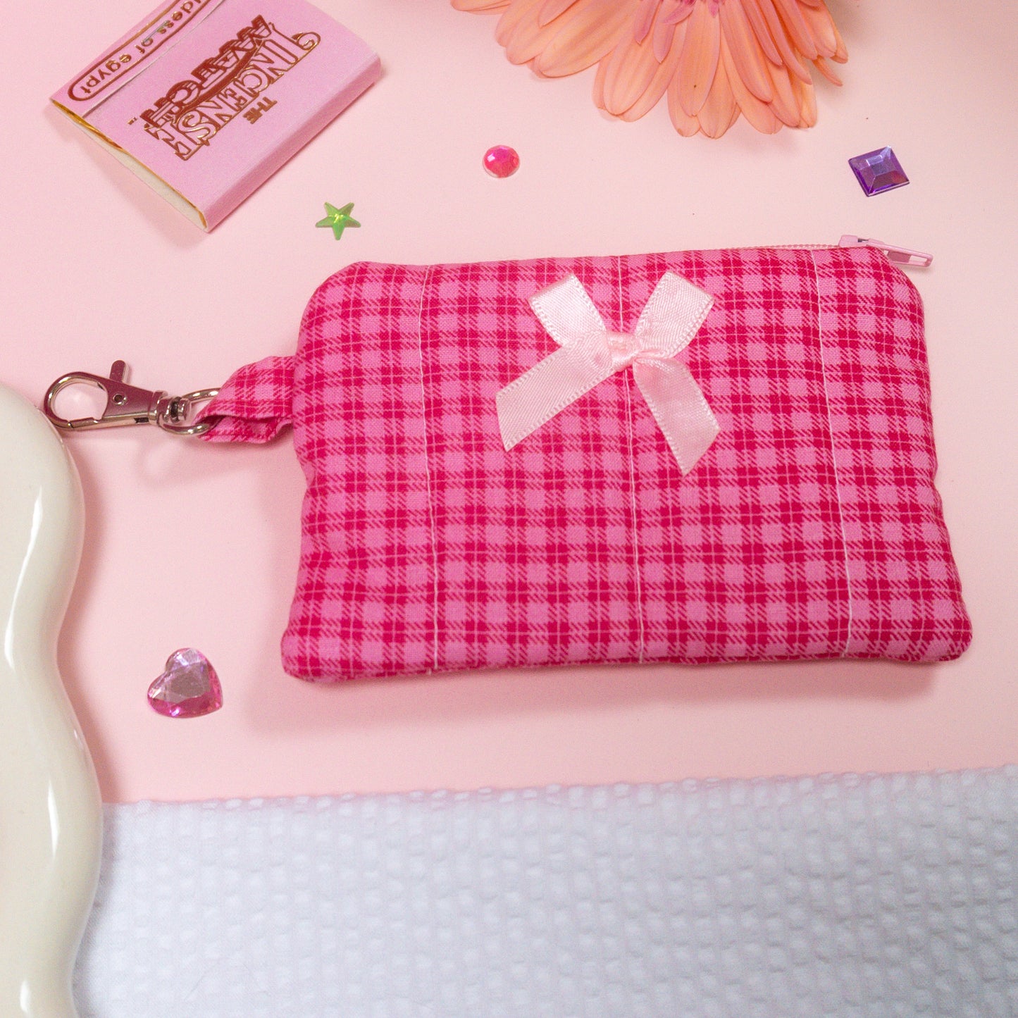 Mini Wallet - Hot Pink Gingham
