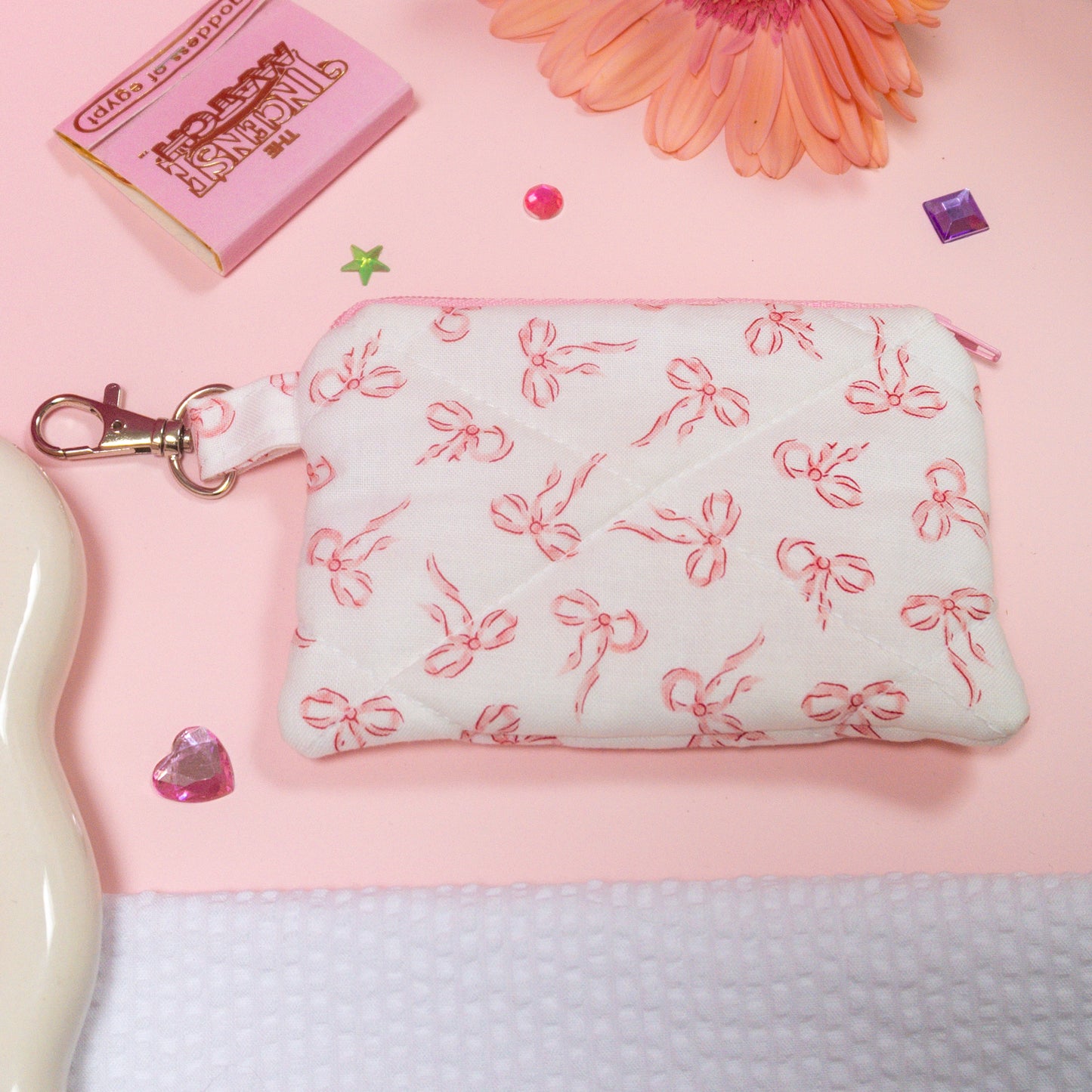 Mini Wallet - Baby Pink Bows
