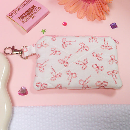 Mini Wallet - Baby Pink Bows