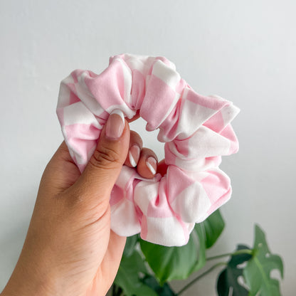 Classic Stretch Pink Check Scrunchie