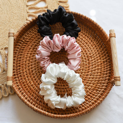 XXS Black Satin Scrunchie