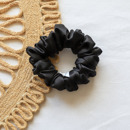 XXS Black Satin Scrunchie