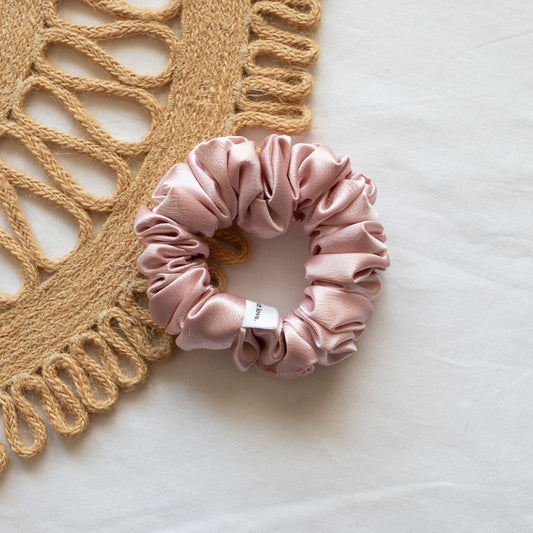 XXS Pink Satin Scrunchie