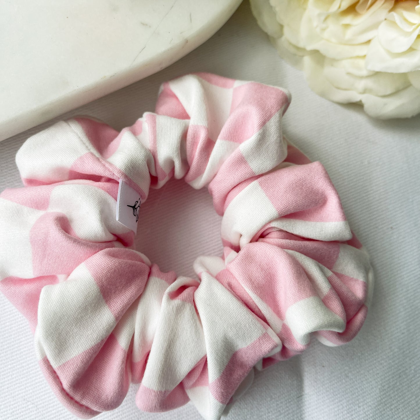 Classic Stretch Pink Check Scrunchie