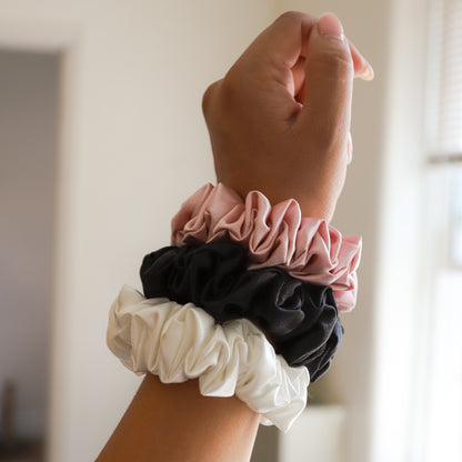 XXS Black Satin Scrunchie