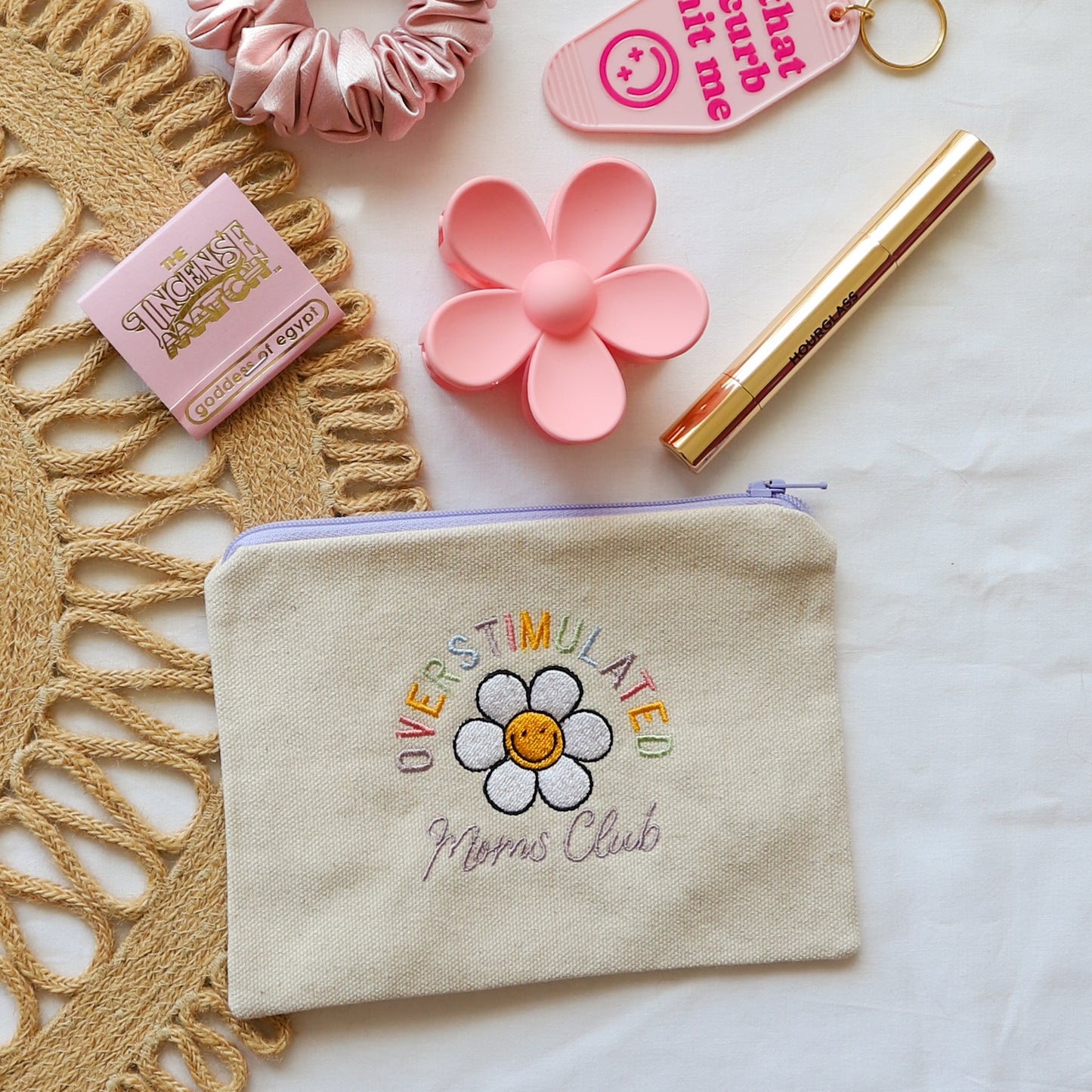 Embroidered Zipper Pouch Overstimulated Moms Club