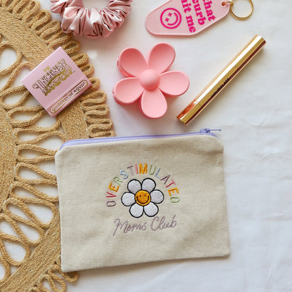 Embroidered Zipper Pouch Overstimulated Moms Club