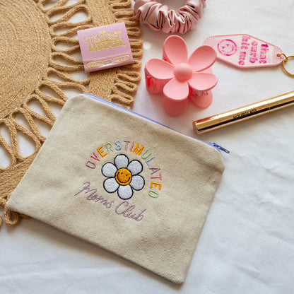 Embroidered Zipper Pouch Overstimulated Moms Club