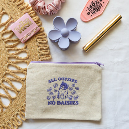 Embroidered Zipper Pouch All Oopsies No Daisies