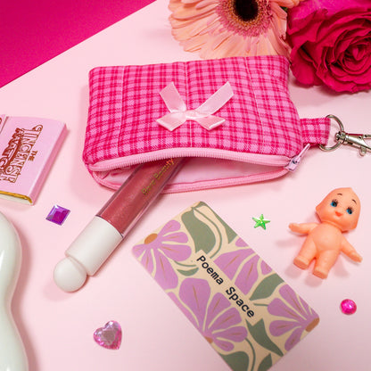 Mini Wallet - Hot Pink Gingham