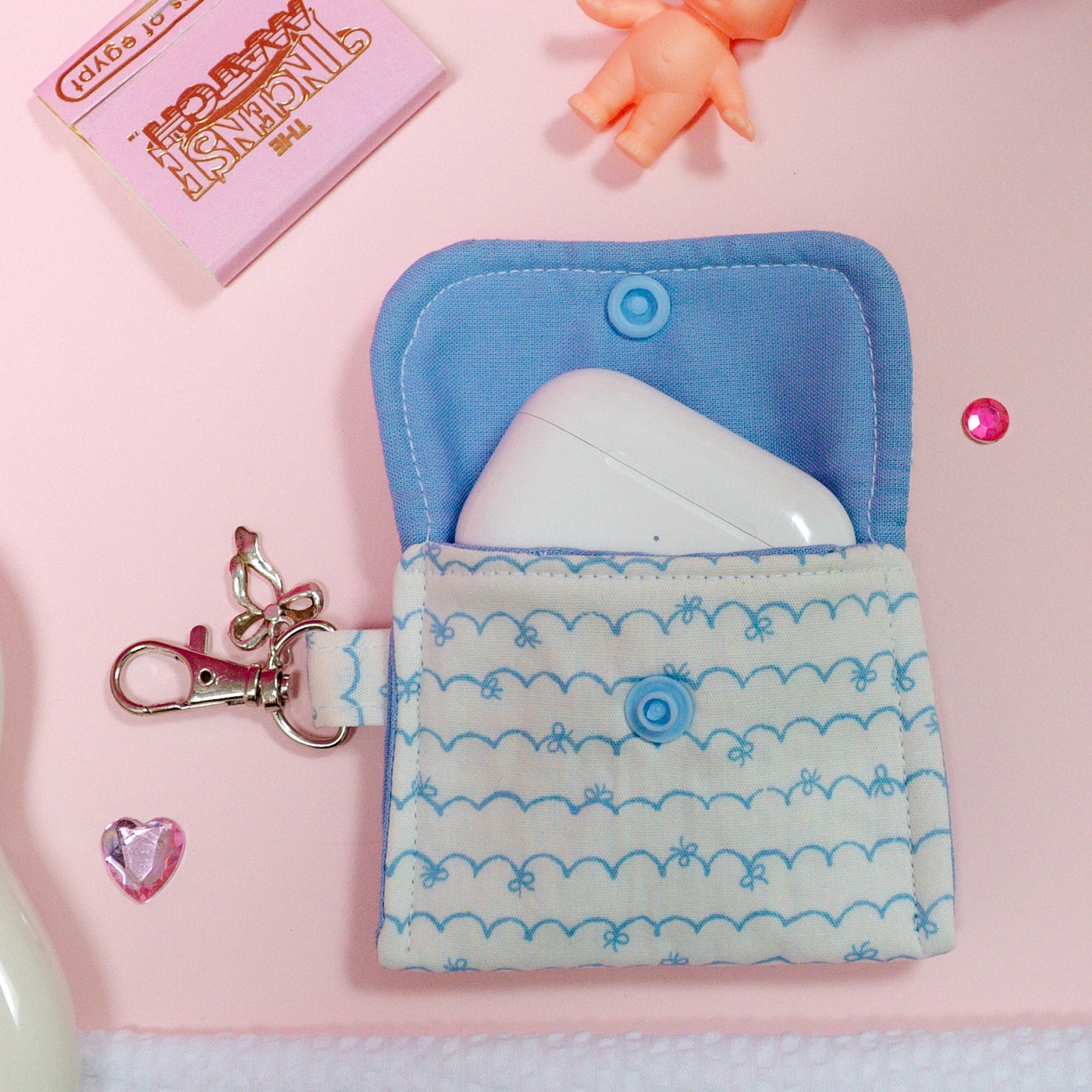AirPod Holder - Baby Blue Bows