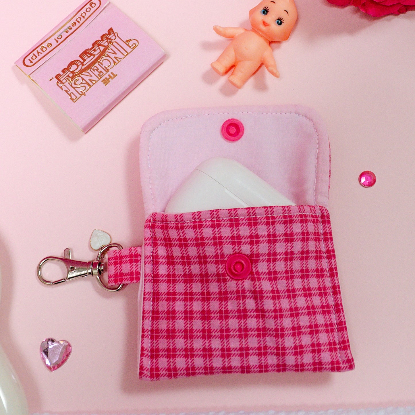 AirPod Holder - Hot Pink Gingham