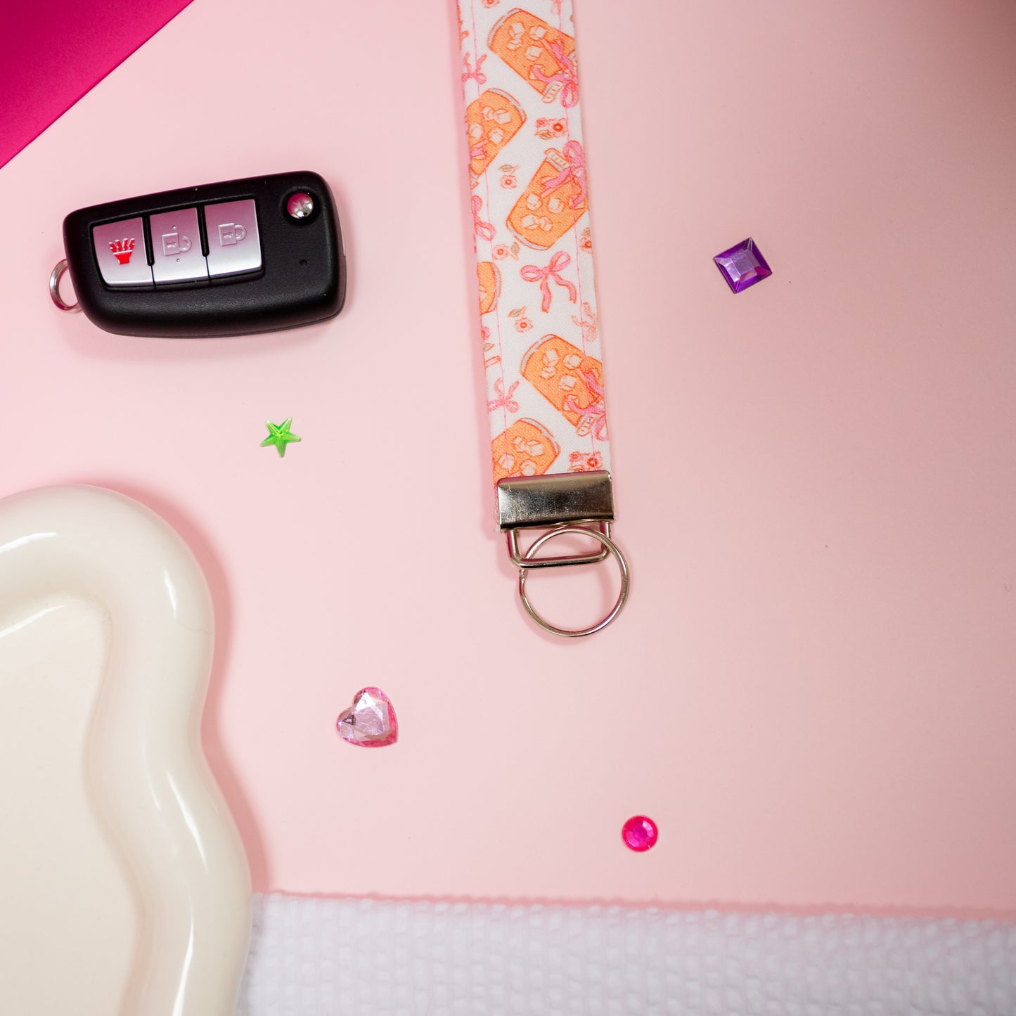 Key Fobs -Iced Coffee Handmade Keychain