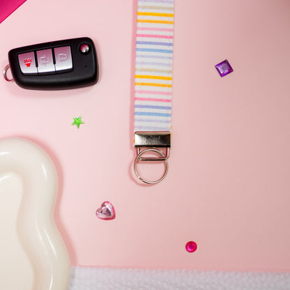 Key Fobs - Rainbow Stripes Handmade Keychain
