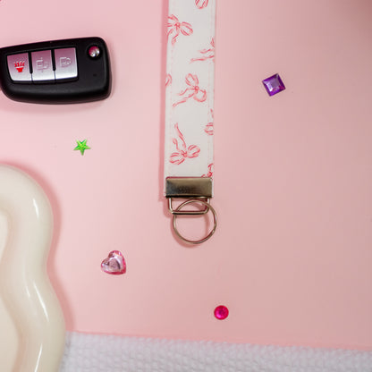 Key Fobs - Baby Pink Bows Handmade Keychain