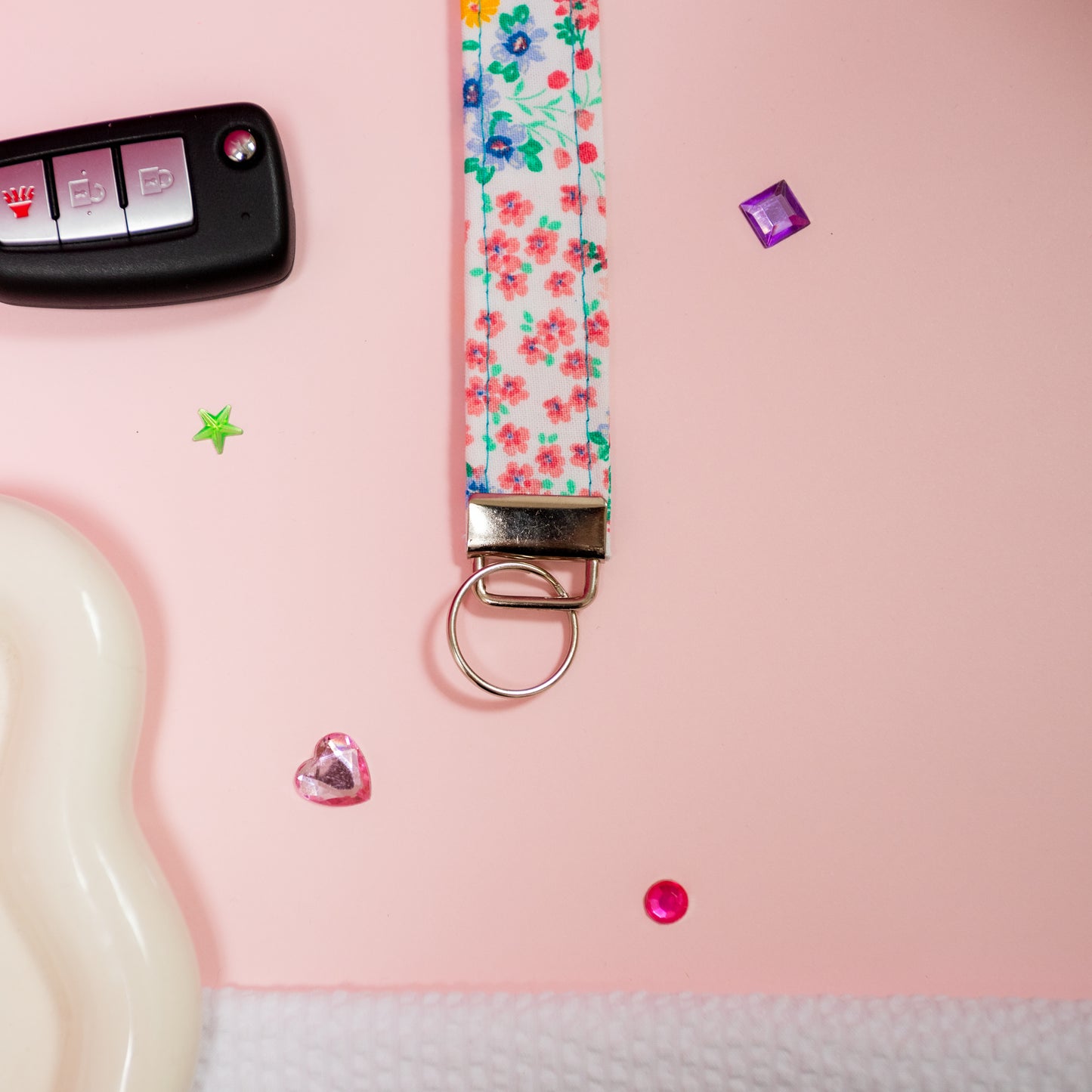 Key Fobs - Colorful Floral Handmade Keychain